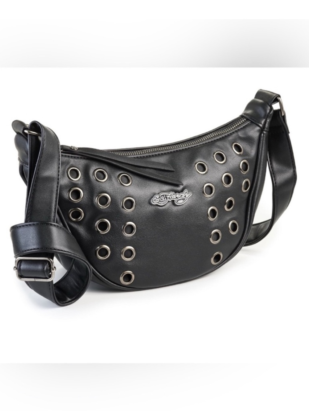 Ed Hardy Marci Crescent Hobo Crossbody Bag Edgy Y2K and grunge vibes NWT